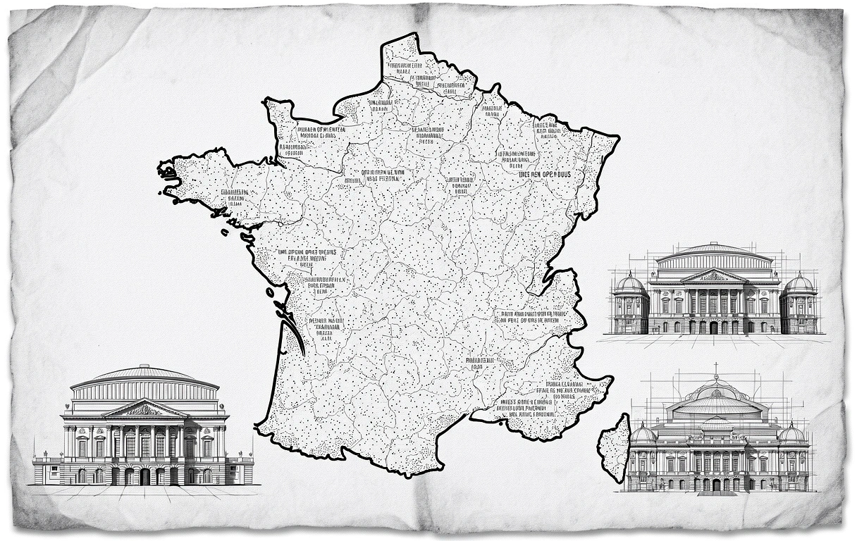 Carte technique des opéras de France